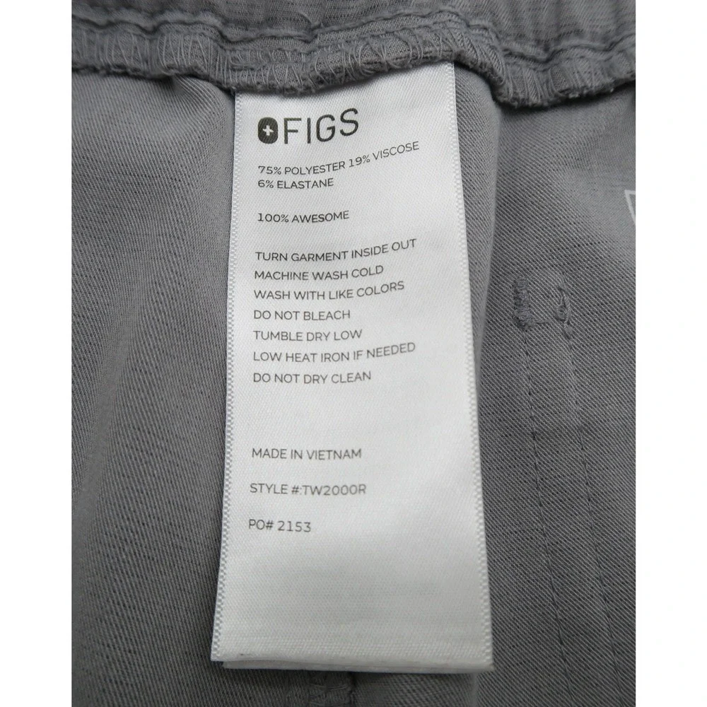 FIGS Technical Collection Scrub Pants Graphite Gray Mens Medium TW2000R Cargo